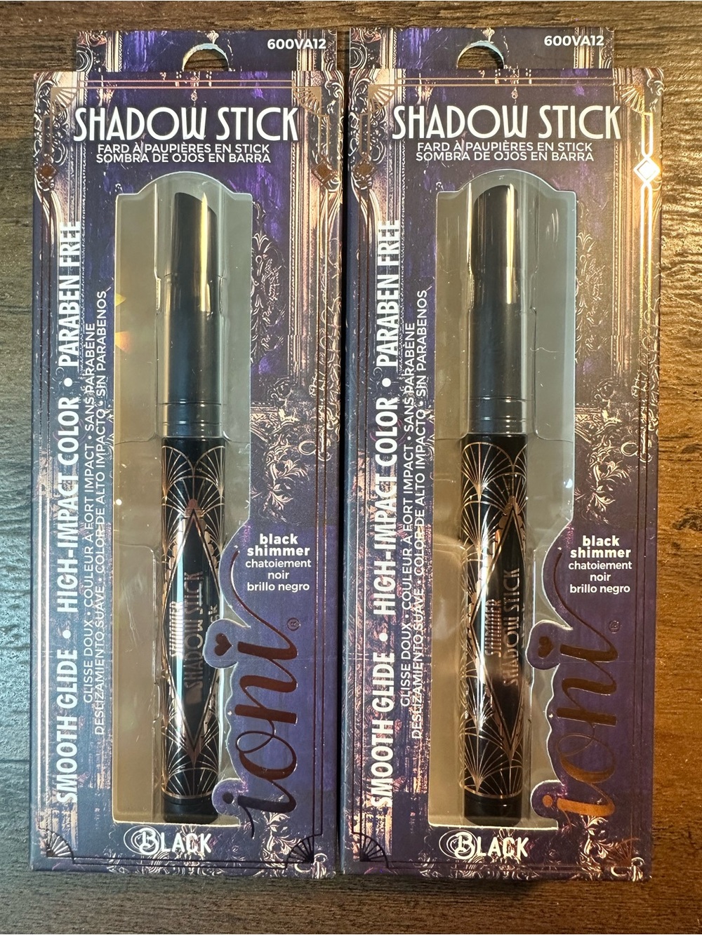 Ioni 2Pk Veil Of Allure Shadow Stick~Black (Black Shimmer)~High Impact Color NEW